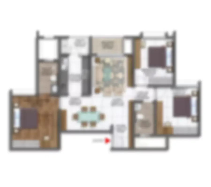 3 BHK floor plan